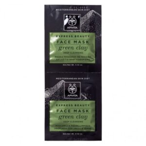 APIVITA EXPRESS BEAUTY DEEP CLEANSING MASKA ZA DUBINSKO ČIŠĆENJE LICE I SUŽAVANJA PORA SA ZELENOM GLINOM 2X8ML
