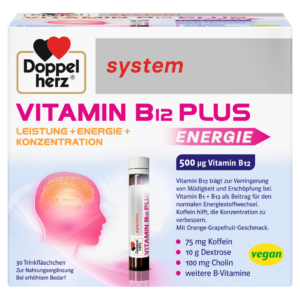 DOPPELHERZ SYSTEM VITAMIN B12 PLUS ENERGY ZA KONCENTRACIJU I ENERGIJU BOČICE