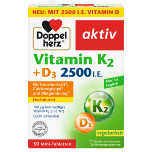 DOPPELHERZ AKTIV VITAMIN K2+D3 2500IU ZA ZDRAVLJE KOSTIJU 30 TABLETA