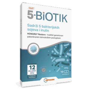5-BIOTIK PROBIOTIK+PREBIOTIK ZA ODRŽAVANJE CRIJEVNE MIKROFLORE 10 KAPSULA